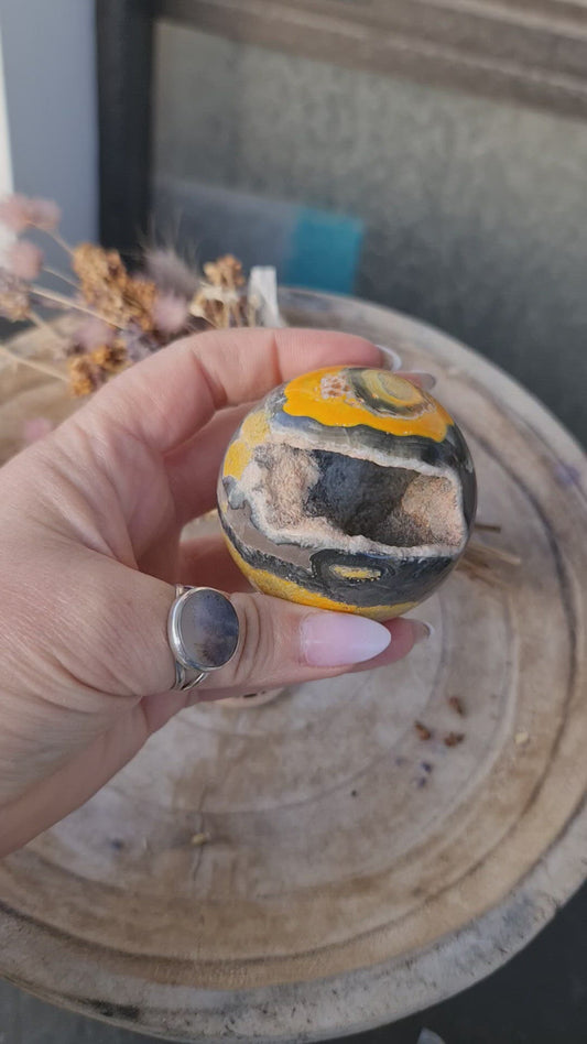 Bumble bee jasper sphere