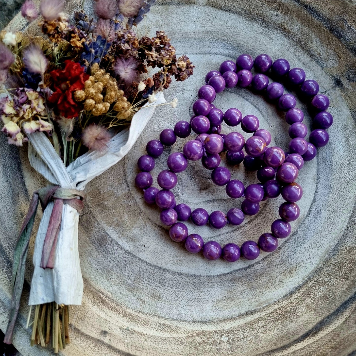 Purple mica braclets