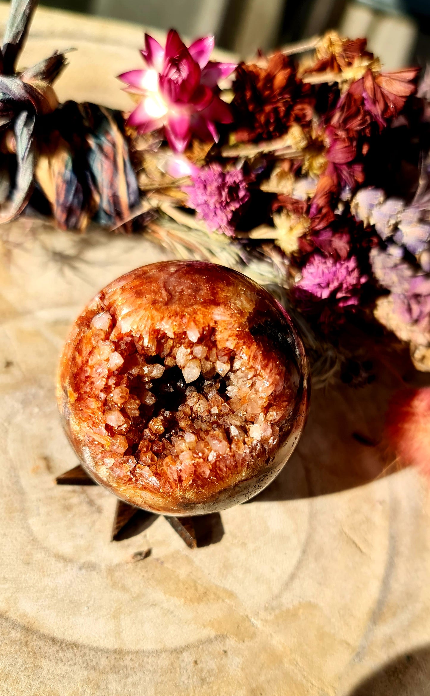 Zebra druzy sphere