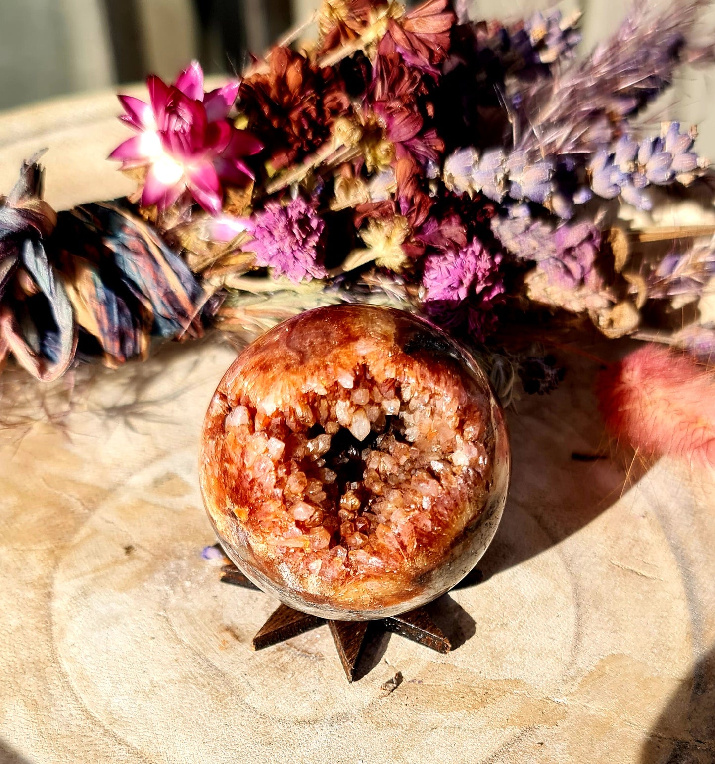 Zebra druzy sphere