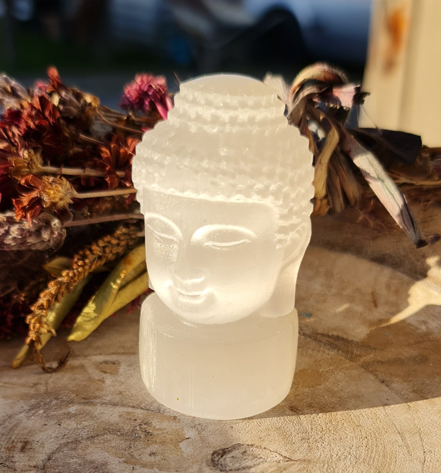 Selenite buddha