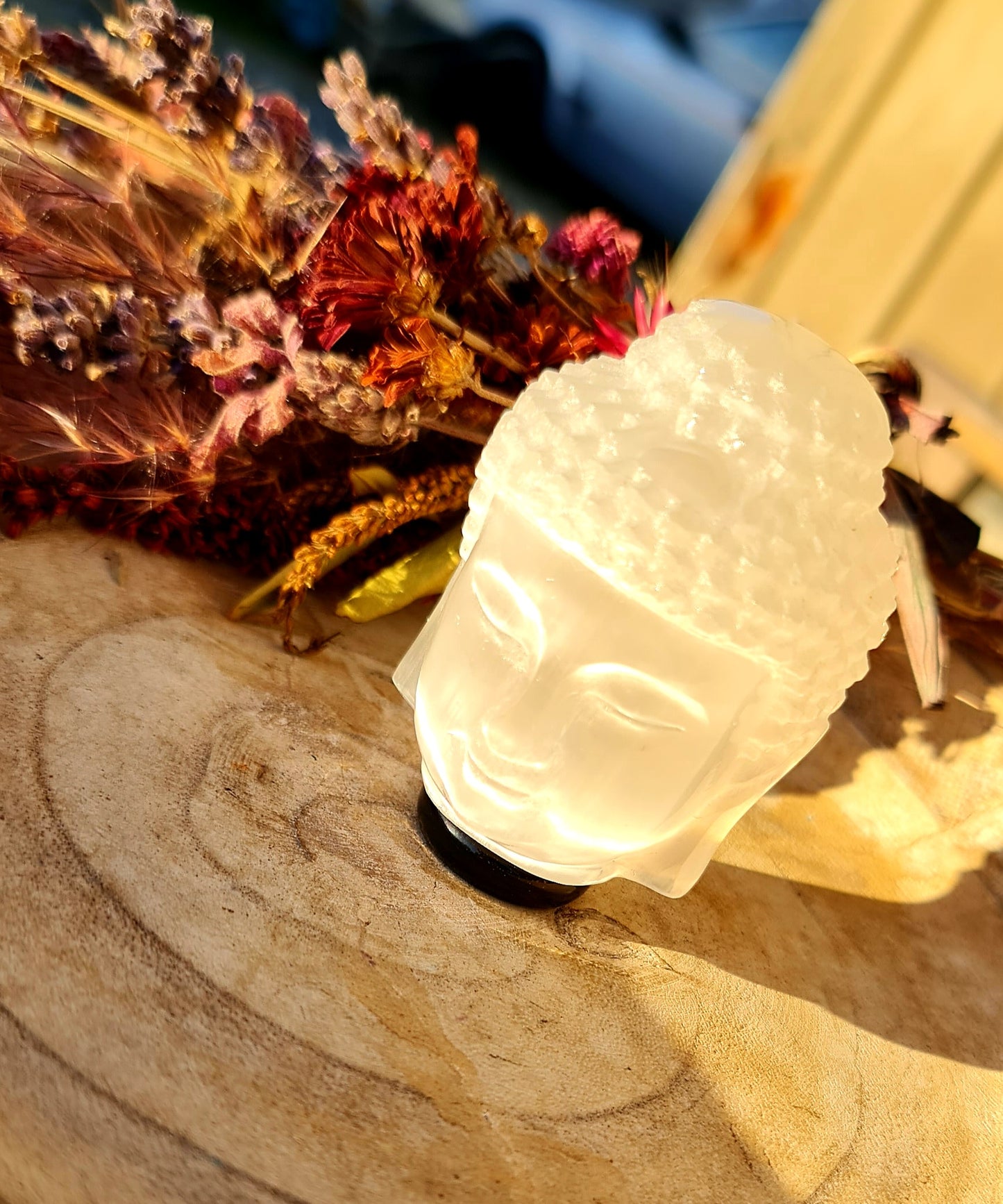 Selenite buddha