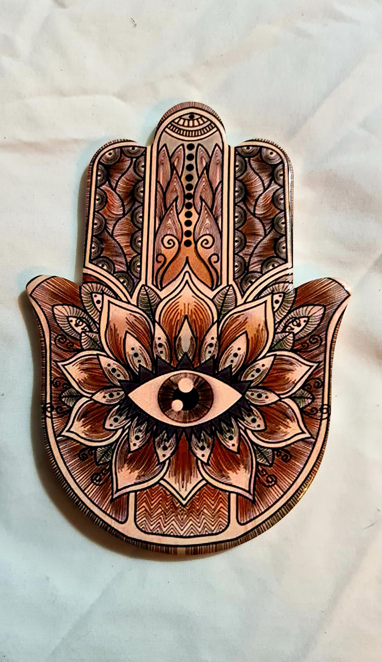 Hamsa hand of fatima ceramic coaster