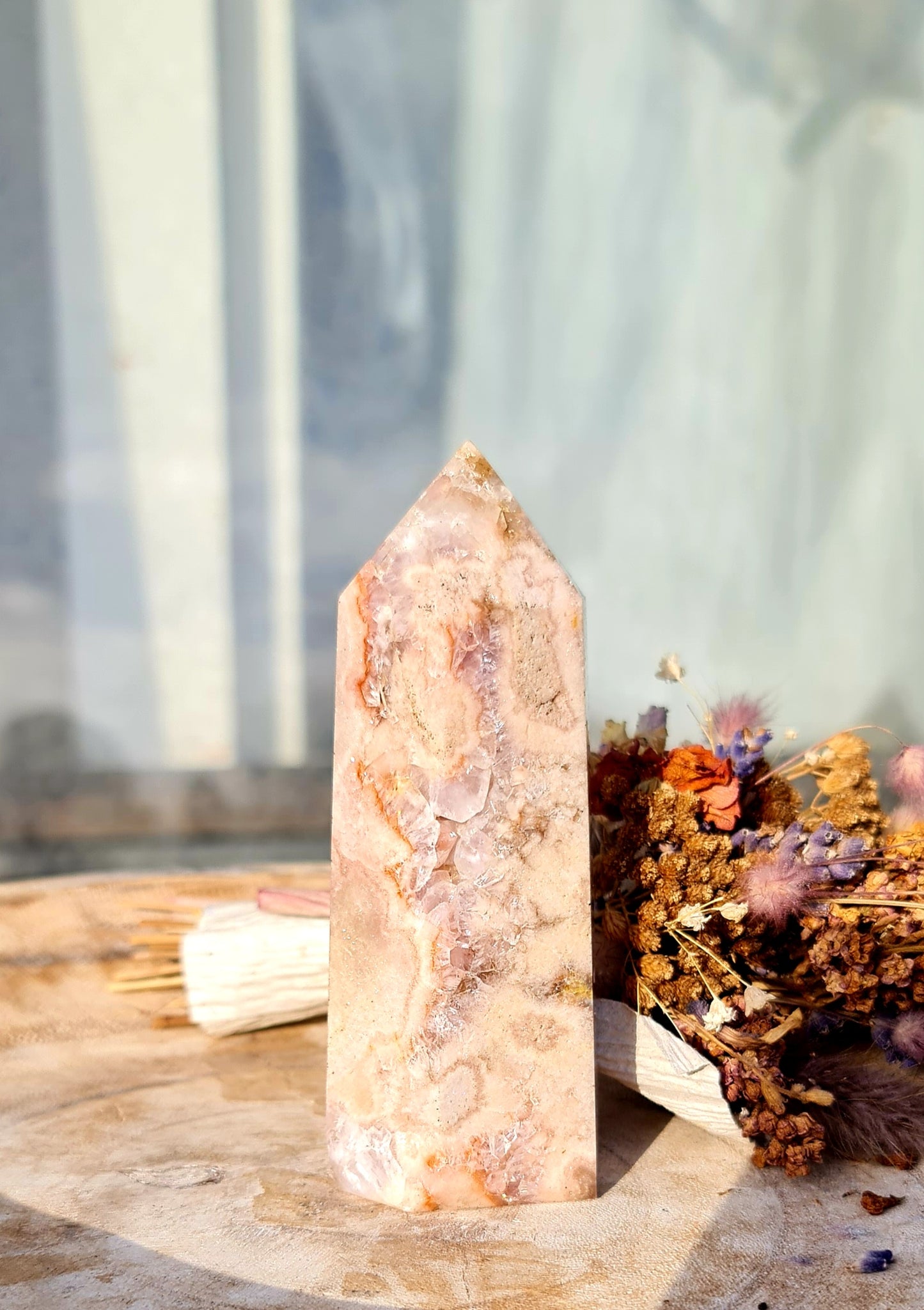 Amethyst flower agate tower