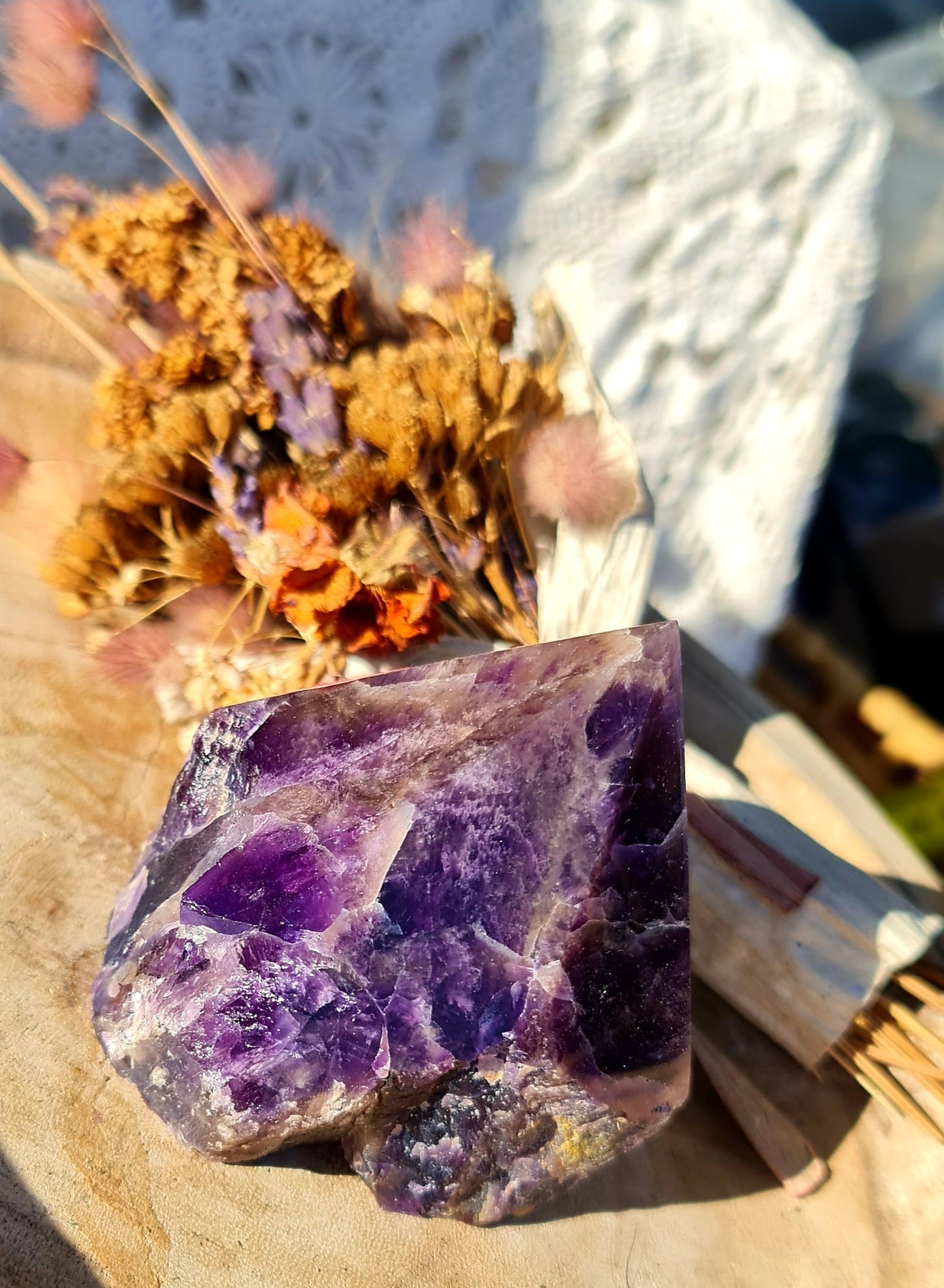 Amethyst semi polished point