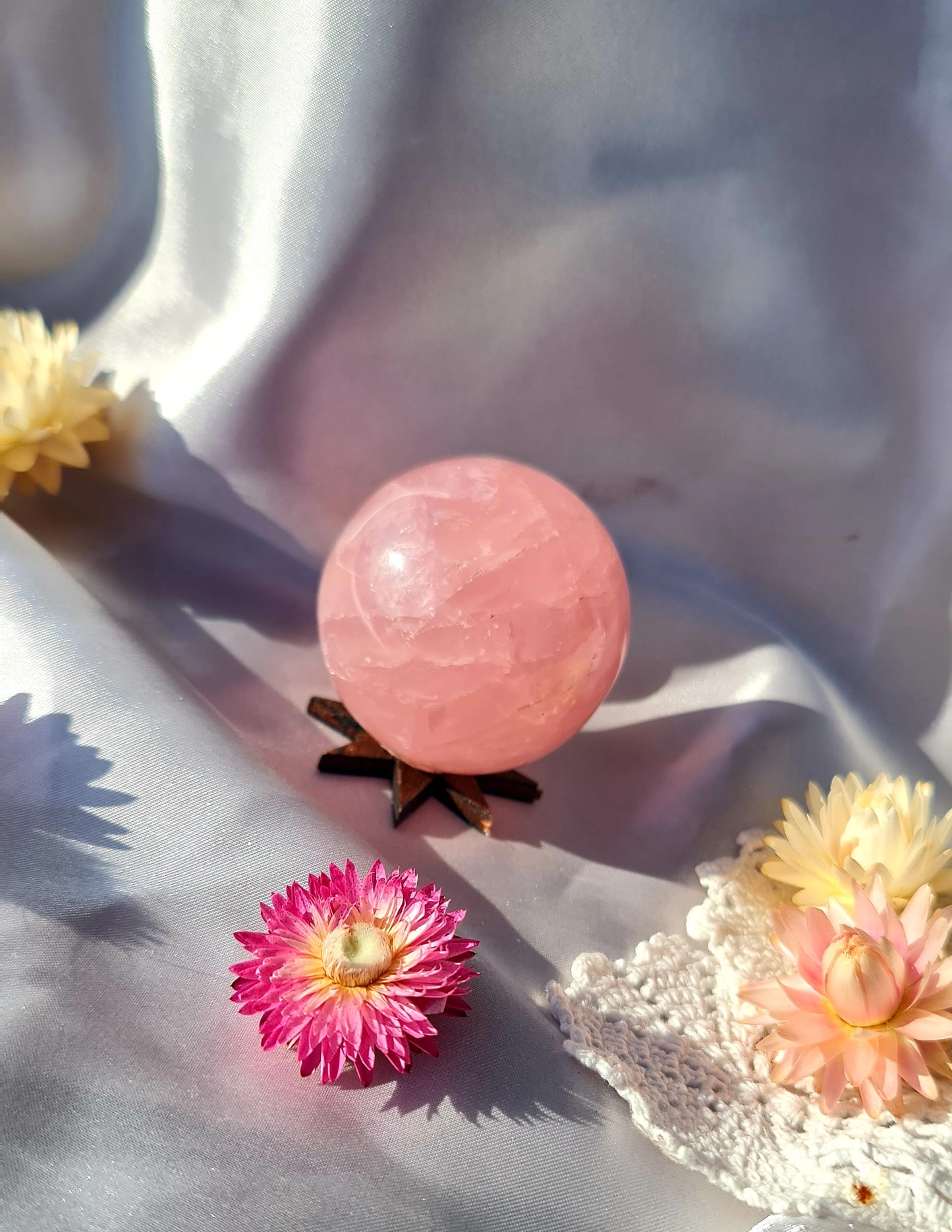 Rose quartz sphere