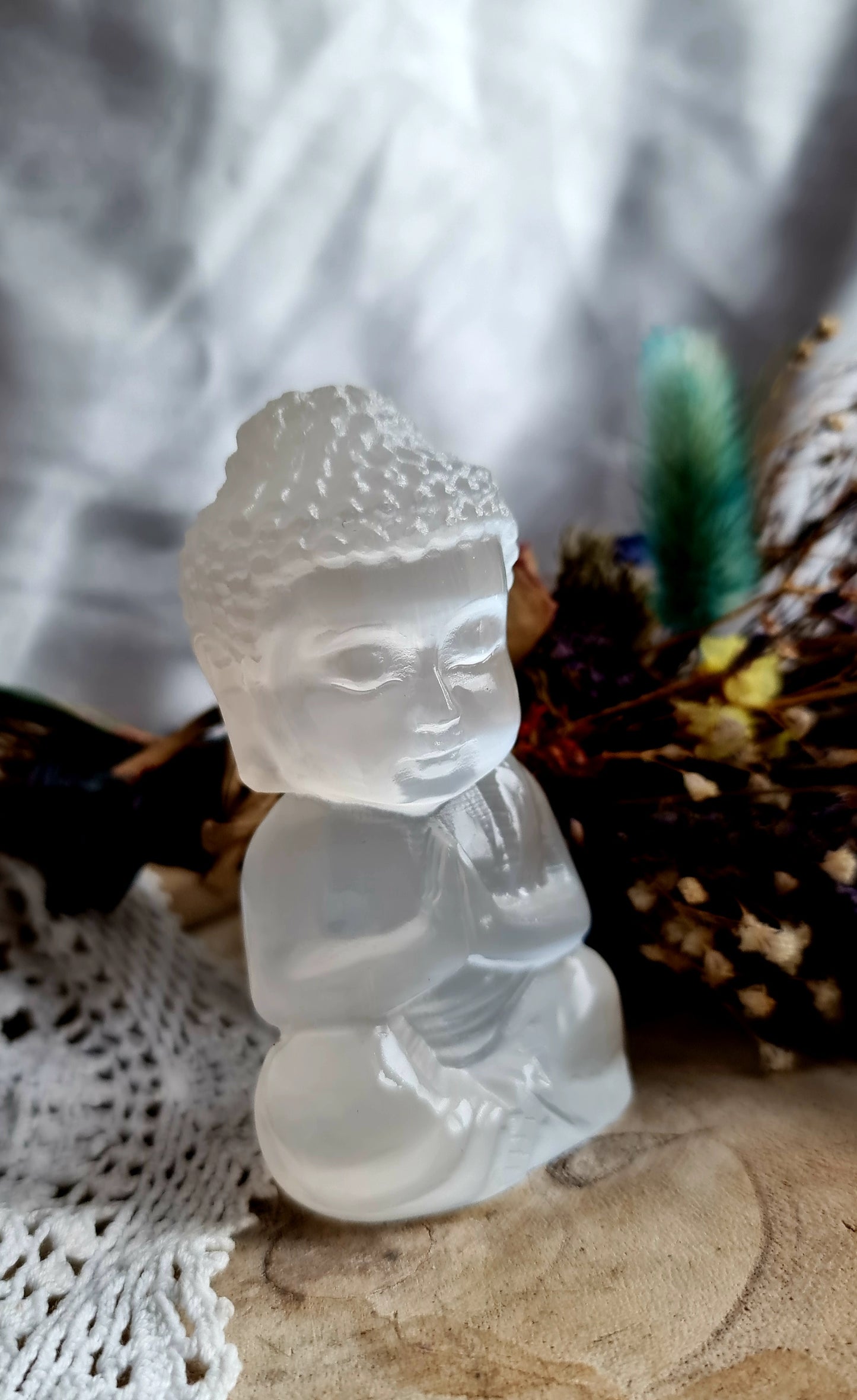 Selenite buddha