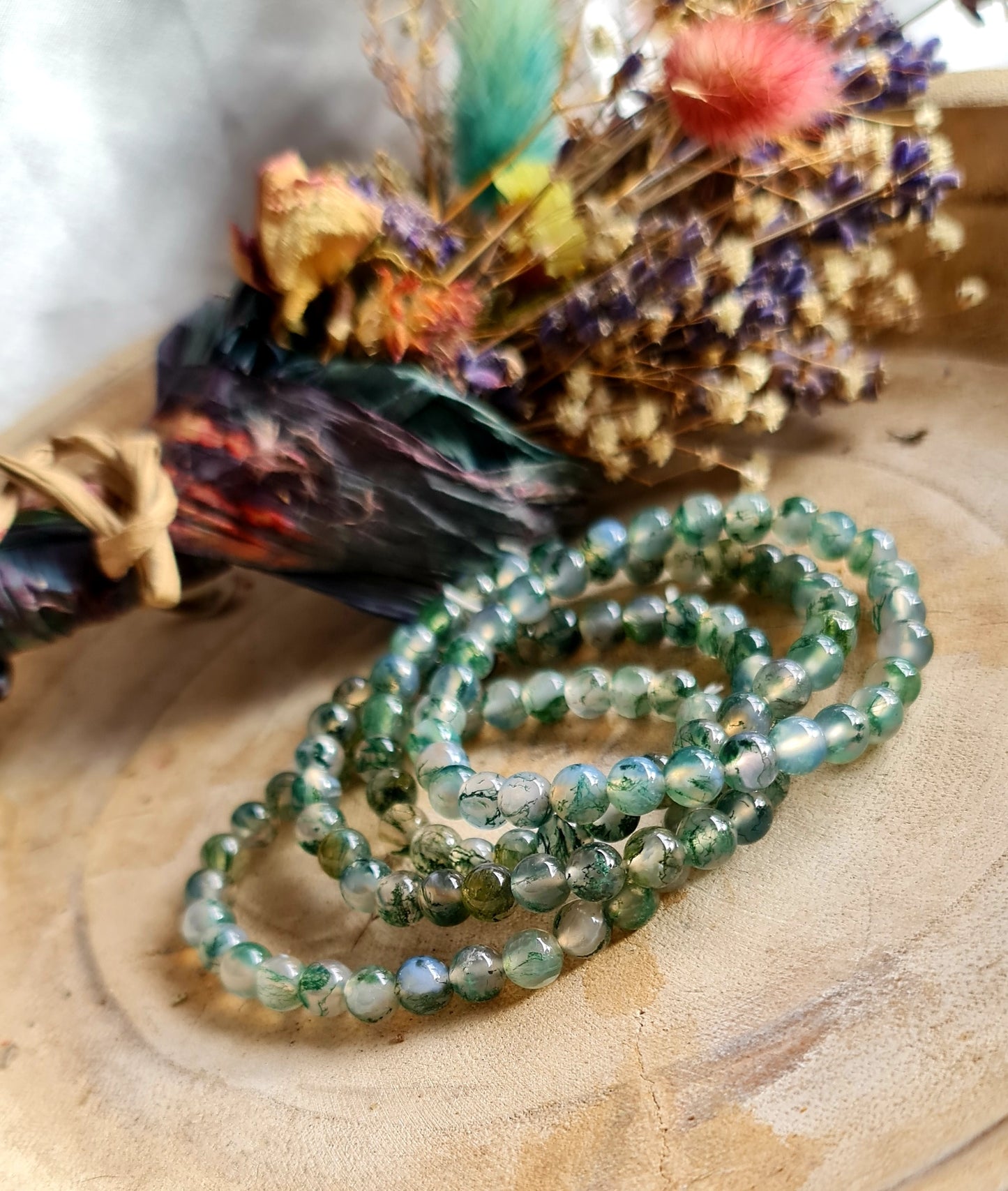 Moss agate bracelet